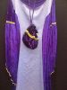 Adult Female Costumes to Hire - Medieval-Purple & lilac velvet dress with bag 